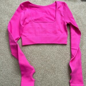 Vibrant Pink Women's Ribbed Crop Top
